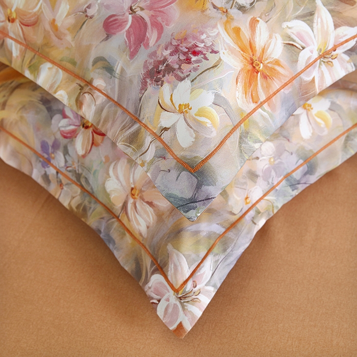 91家纺网 家纺一手货源 找家纺 金纱玉纺 2025年新款加厚四件套 从林春意-桔