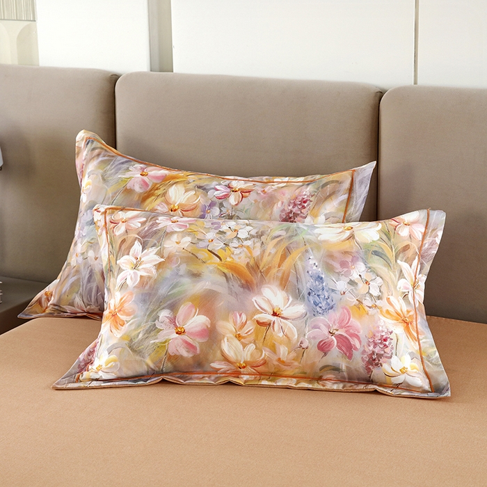 91家纺网 家纺一手货源 找家纺 金纱玉纺 2025年新款加厚四件套 从林春意-桔