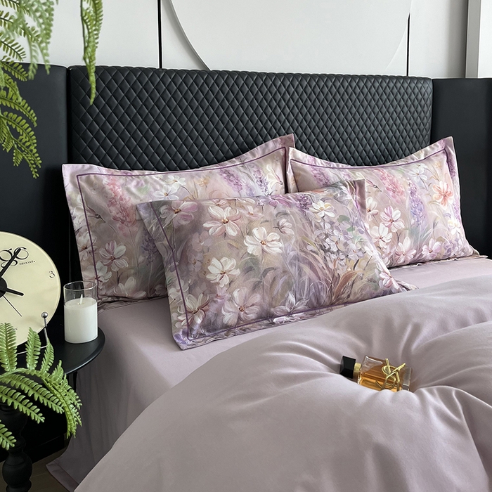 91家纺网 家纺一手货源 找家纺 金纱玉纺 2025年新款加厚四件套 丛林春意-紫