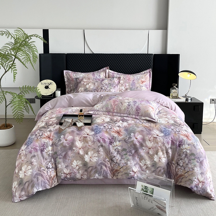 金纱玉纺 2025年新款加厚四件套 丛林春意-紫