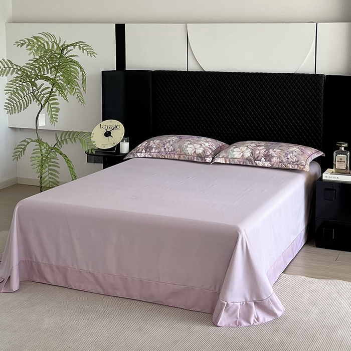 91家纺网 家纺一手货源 找家纺 金纱玉纺 2025年新款加厚四件套 丛林春意-紫