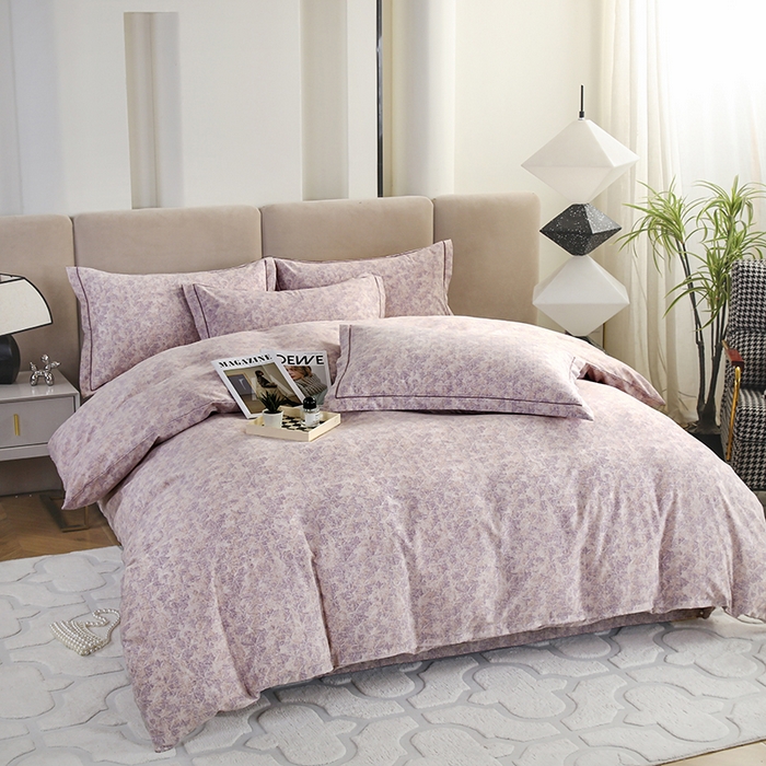 91家纺网 家纺一手货源 找家纺 金纱玉纺 2025年新款加厚四件套 风信-紫