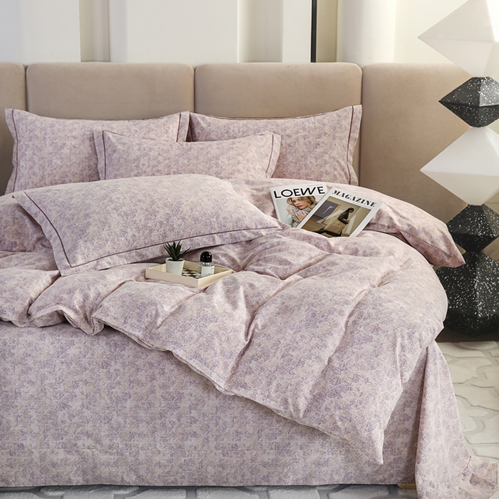 91家纺网 家纺一手货源 找家纺 金纱玉纺 2025年新款加厚四件套 风信-紫