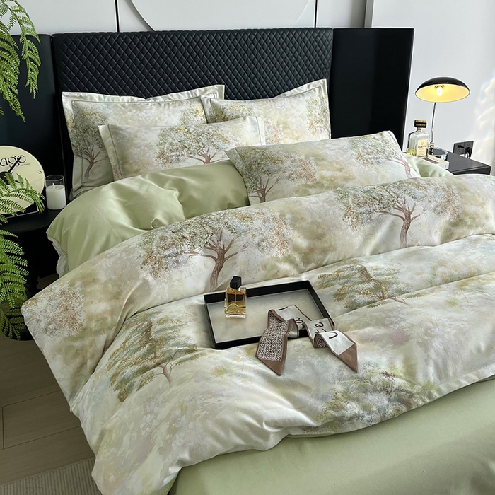 91家纺网 家纺一手货源 找家纺 金纱玉纺 2025年新款加厚四件套 绿韵-绿