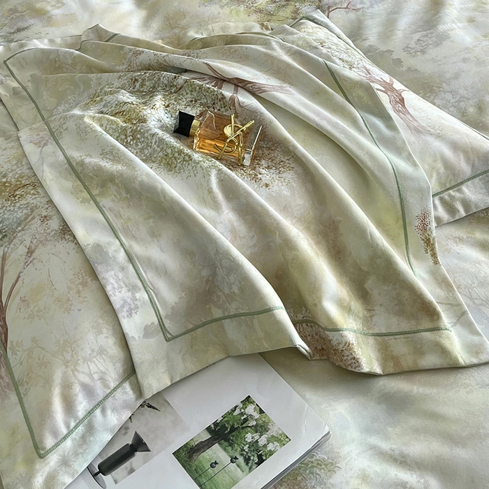 91家纺网 家纺一手货源 找家纺 金纱玉纺 2025年新款加厚四件套 绿韵-绿