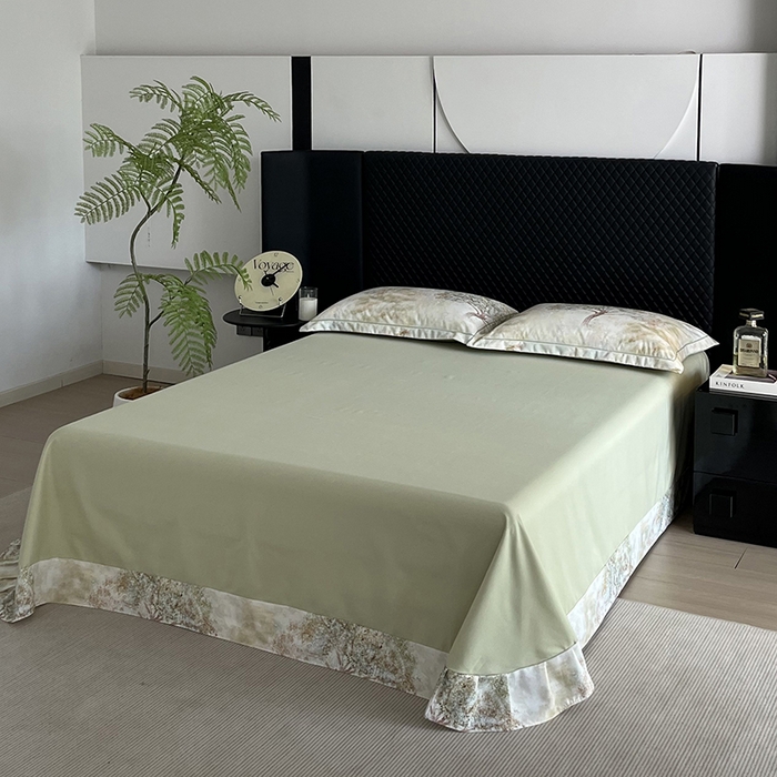 91家纺网 家纺一手货源 找家纺 金纱玉纺 2025年新款加厚四件套 绿韵-绿