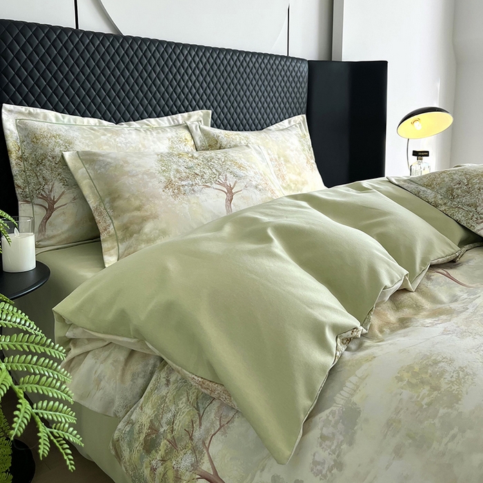 91家纺网 家纺一手货源 找家纺 金纱玉纺 2025年新款加厚四件套 绿韵-绿