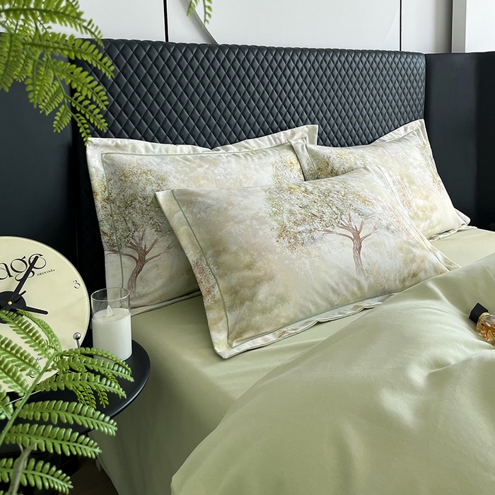 91家纺网 家纺一手货源 找家纺 金纱玉纺 2025年新款加厚四件套 绿韵-绿