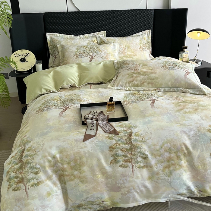 91家纺网 家纺一手货源 找家纺 金纱玉纺 2025年新款加厚四件套 绿韵-绿