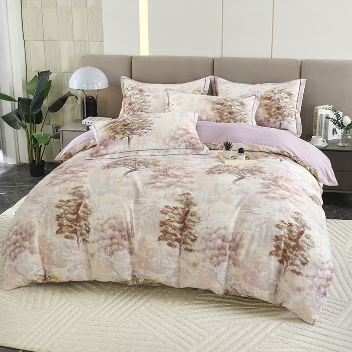 91家纺网 家纺一手货源 找家纺 金纱玉纺 2025年新款加厚四件套 绿韵-紫