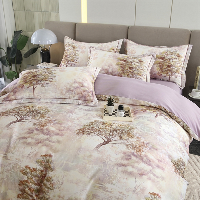 91家纺网 家纺一手货源 找家纺 金纱玉纺 2025年新款加厚四件套 绿韵-紫