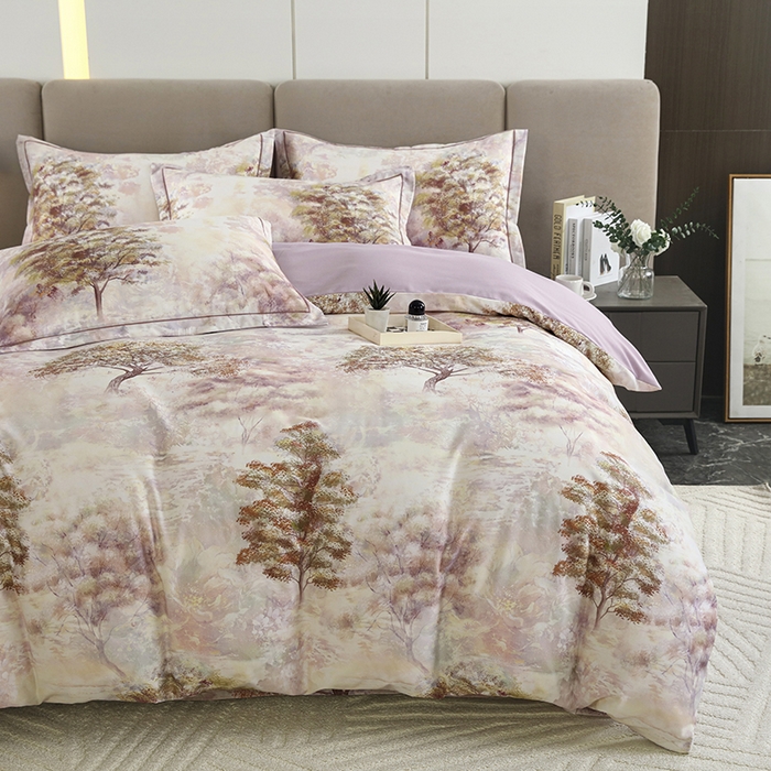 91家纺网 家纺一手货源 找家纺 金纱玉纺 2025年新款加厚四件套 绿韵-紫