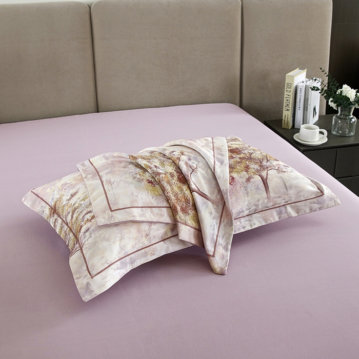 91家纺网 家纺一手货源 找家纺 金纱玉纺 2025年新款加厚四件套 绿韵-紫