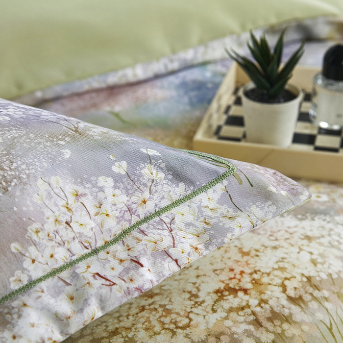 91家纺网 家纺一手货源 找家纺 金纱玉纺 2025年新款加厚四件套 琼林玉树-绿