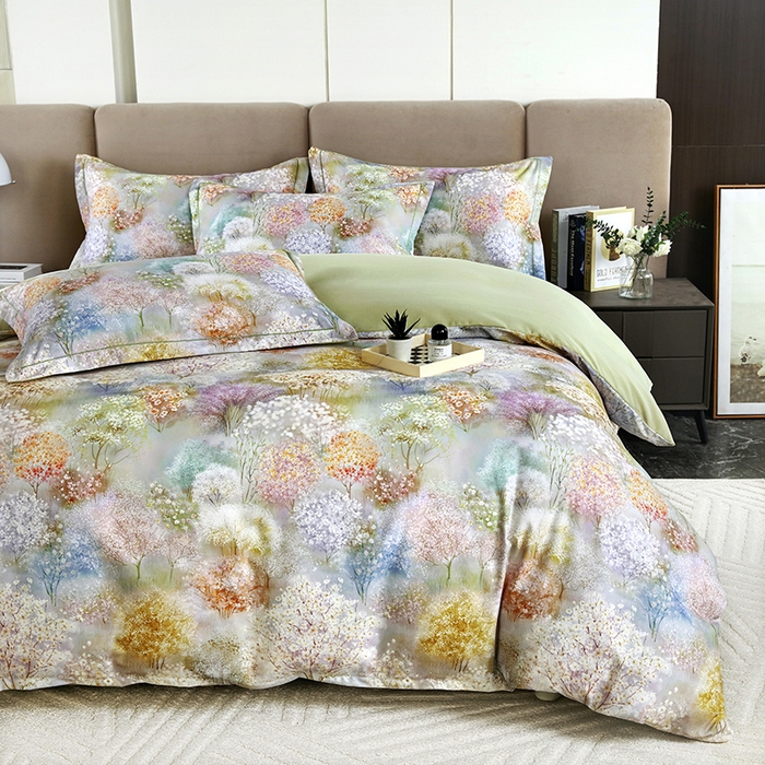 91家纺网 家纺一手货源 找家纺 金纱玉纺 2025年新款加厚四件套 琼林玉树-绿