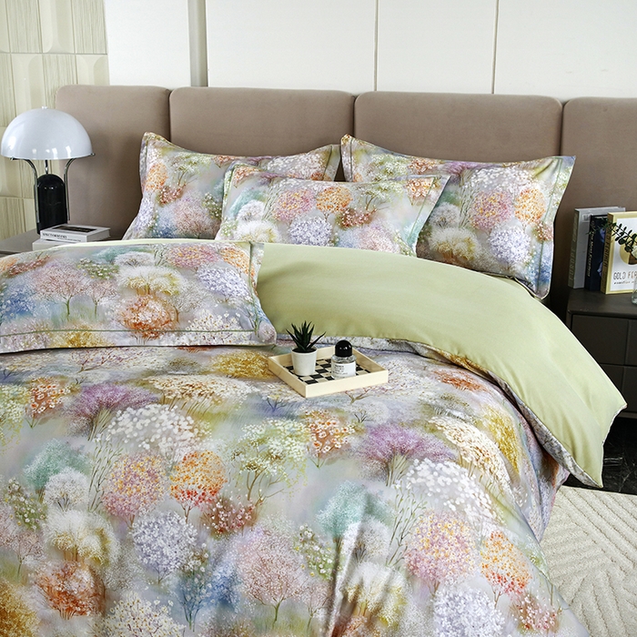 91家纺网 家纺一手货源 找家纺 金纱玉纺 2025年新款加厚四件套 琼林玉树-绿