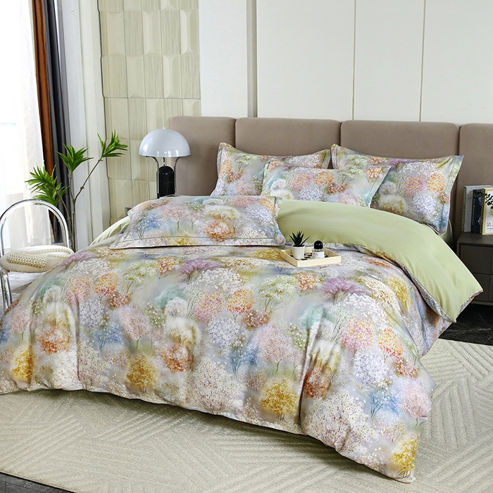 91家纺网 家纺一手货源 找家纺 金纱玉纺 2025年新款加厚四件套 琼林玉树-绿