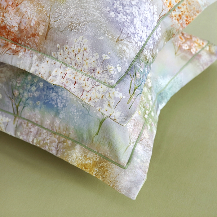 91家纺网 家纺一手货源 找家纺 金纱玉纺 2025年新款加厚四件套 琼林玉树-绿