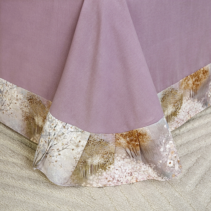 91家纺网 家纺一手货源 找家纺 金纱玉纺 2025数码印花加厚四件套 琼林玉树-紫