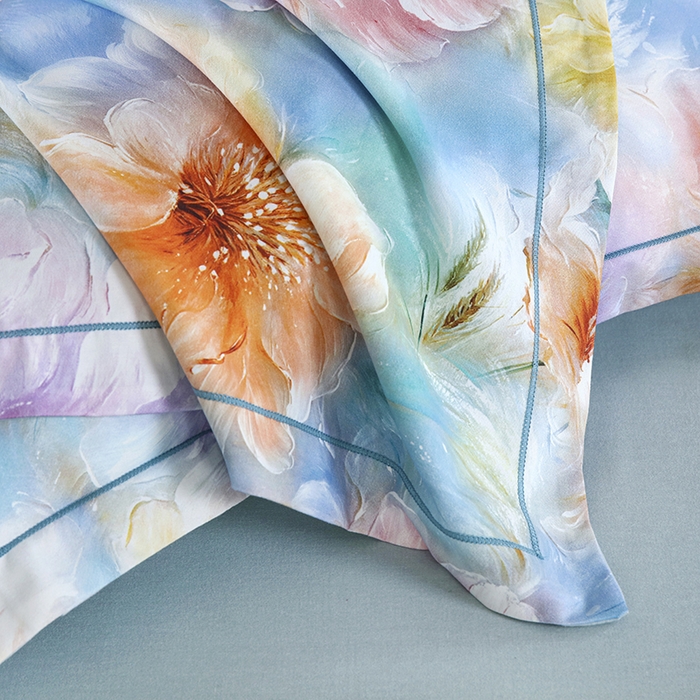 91家纺网 家纺一手货源 找家纺 金纱玉纺 2025年新款加厚四件套 似锦繁花-兰