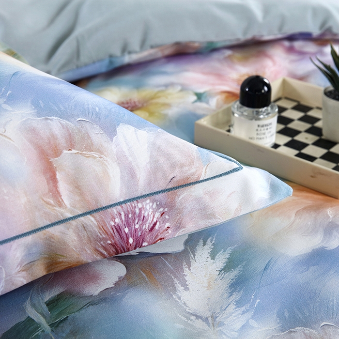 91家纺网 家纺一手货源 找家纺 金纱玉纺 2025年新款加厚四件套 似锦繁花-兰