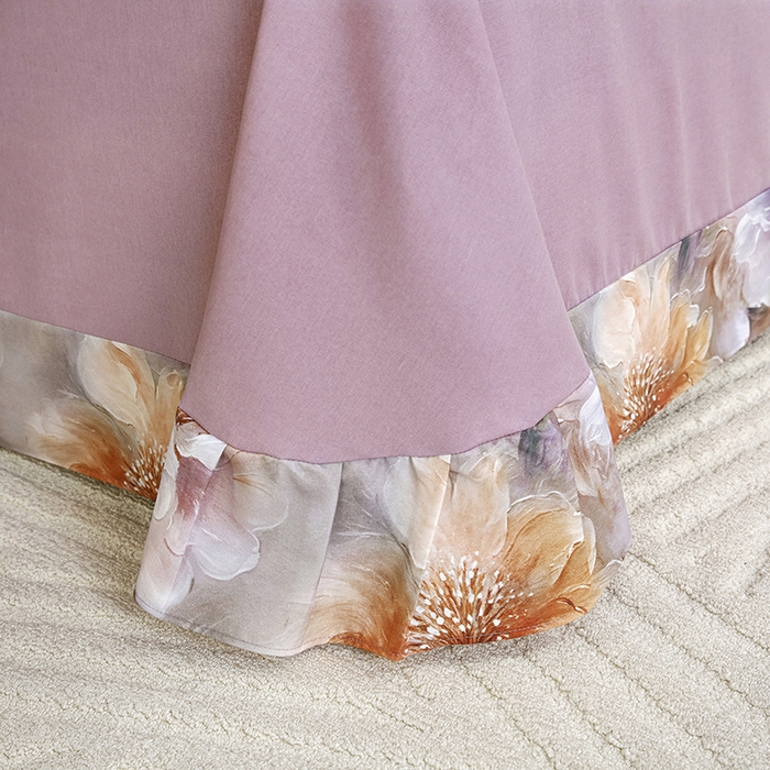 91家纺网 家纺一手货源 找家纺 金纱玉纺 2025数码印花加厚四件套 似锦繁花-紫