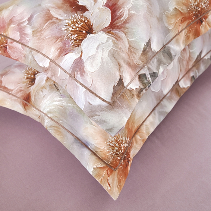 91家纺网 家纺一手货源 找家纺 金纱玉纺 2025数码印花加厚四件套 似锦繁花-紫