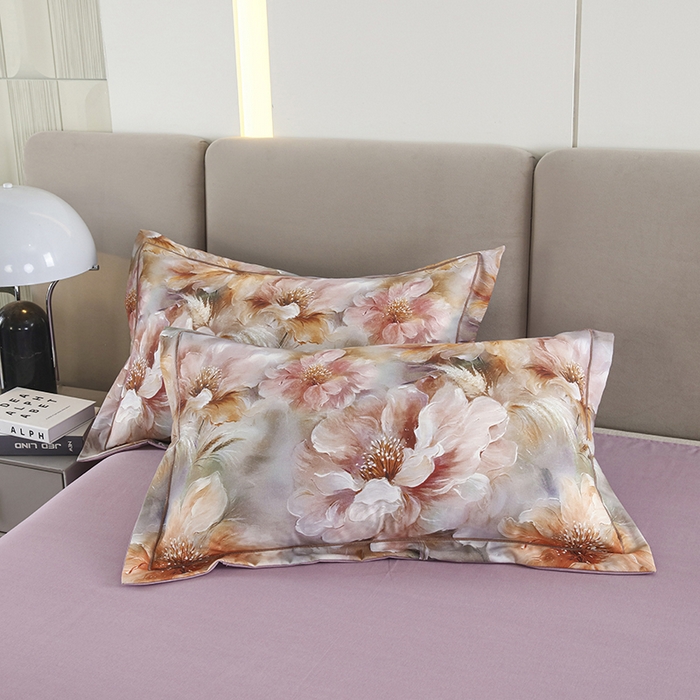 91家纺网 家纺一手货源 找家纺 金纱玉纺 2025数码印花加厚四件套 似锦繁花-紫