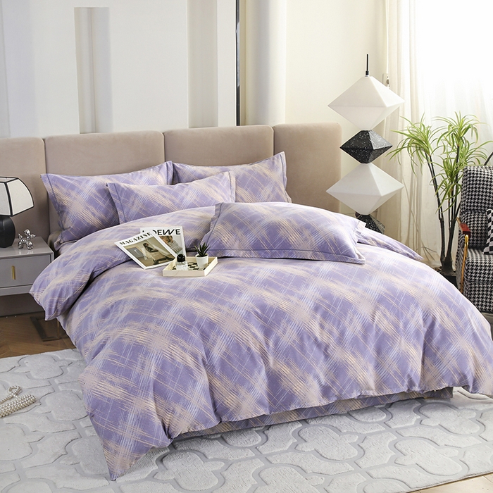 91家纺网 家纺一手货源 找家纺 金纱玉纺 2025年新款加厚四件套 维也纳-紫