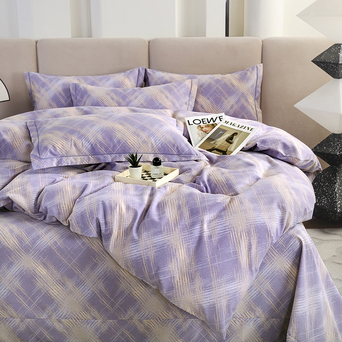 91家纺网 家纺一手货源 找家纺 金纱玉纺 2025年新款加厚四件套 维也纳-紫