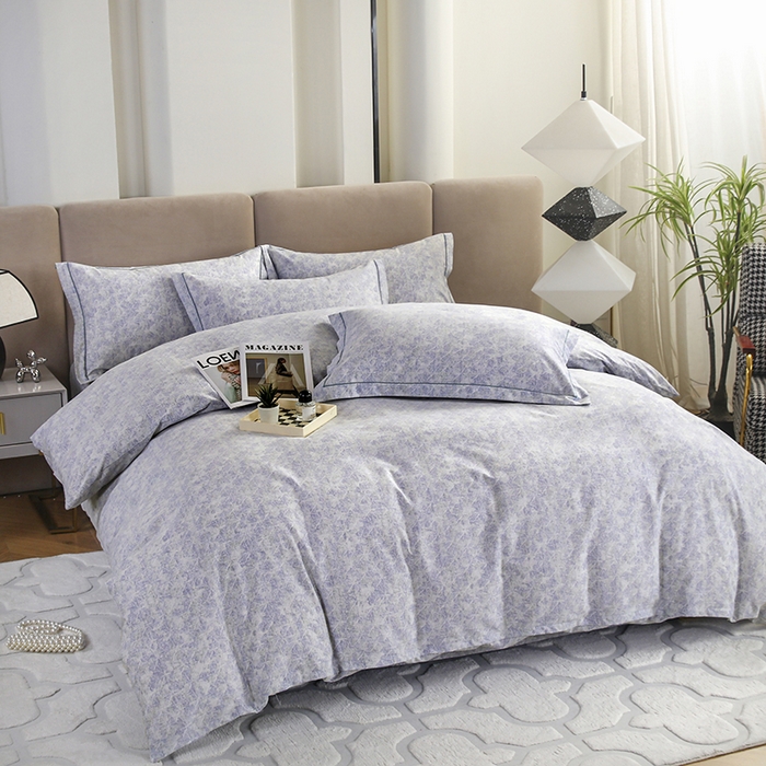 91家纺网 家纺一手货源 找家纺 金纱玉纺 2025年新款加厚四件套 月影-灰