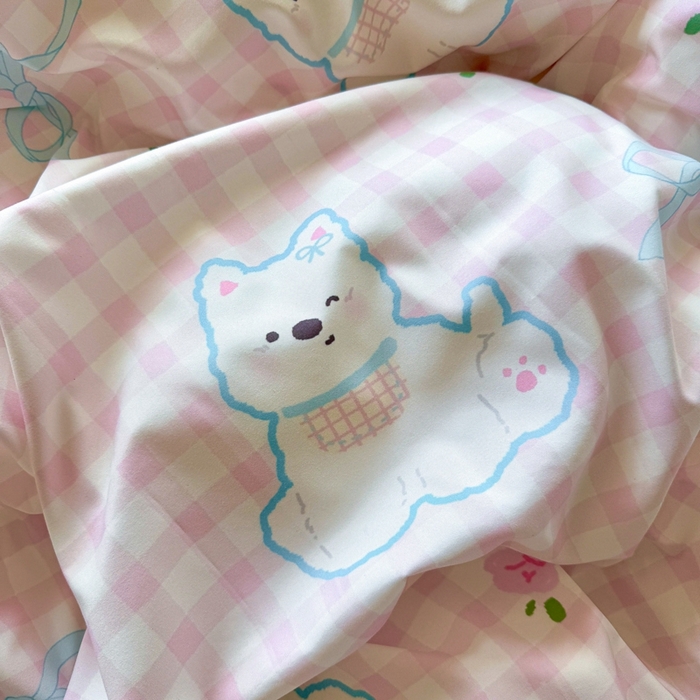 91家纺网 家纺一手货源 找家纺 慕澄家纺 2025新款小清新花边款水洗棉四件套-第二波 花边款-西高地