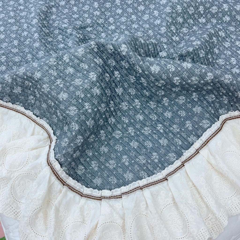 91家纺网 家纺一手货源 找家纺 暖居 2025新款法式13370高密小碎花40支全棉纯棉床盖四件套 艾多利