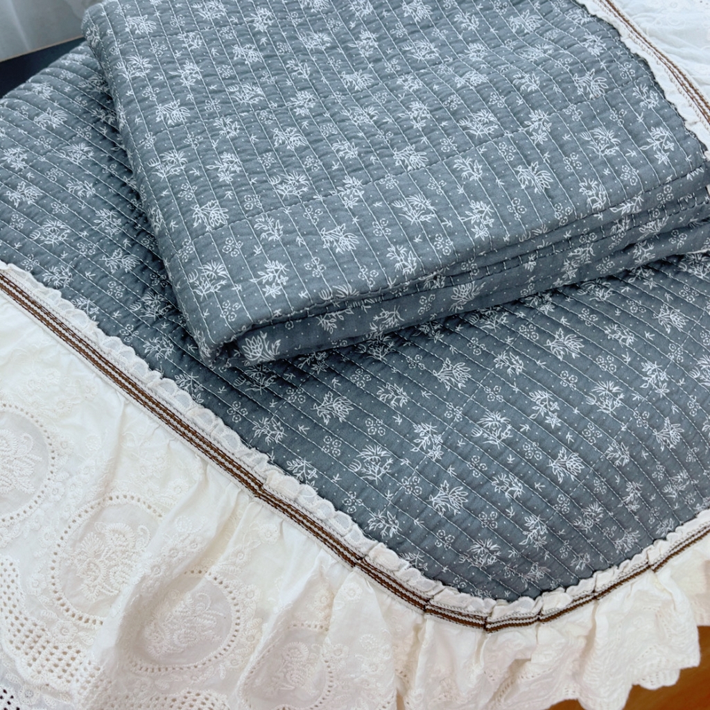 91家纺网 家纺一手货源 找家纺 暖居 2025新款法式13370高密小碎花40支全棉纯棉床盖四件套 艾多利