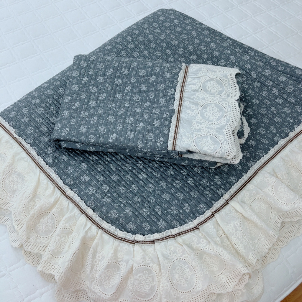 91家纺网 家纺一手货源 找家纺 暖居 2025新款法式13370高密小碎花40支全棉纯棉床盖四件套 艾多利