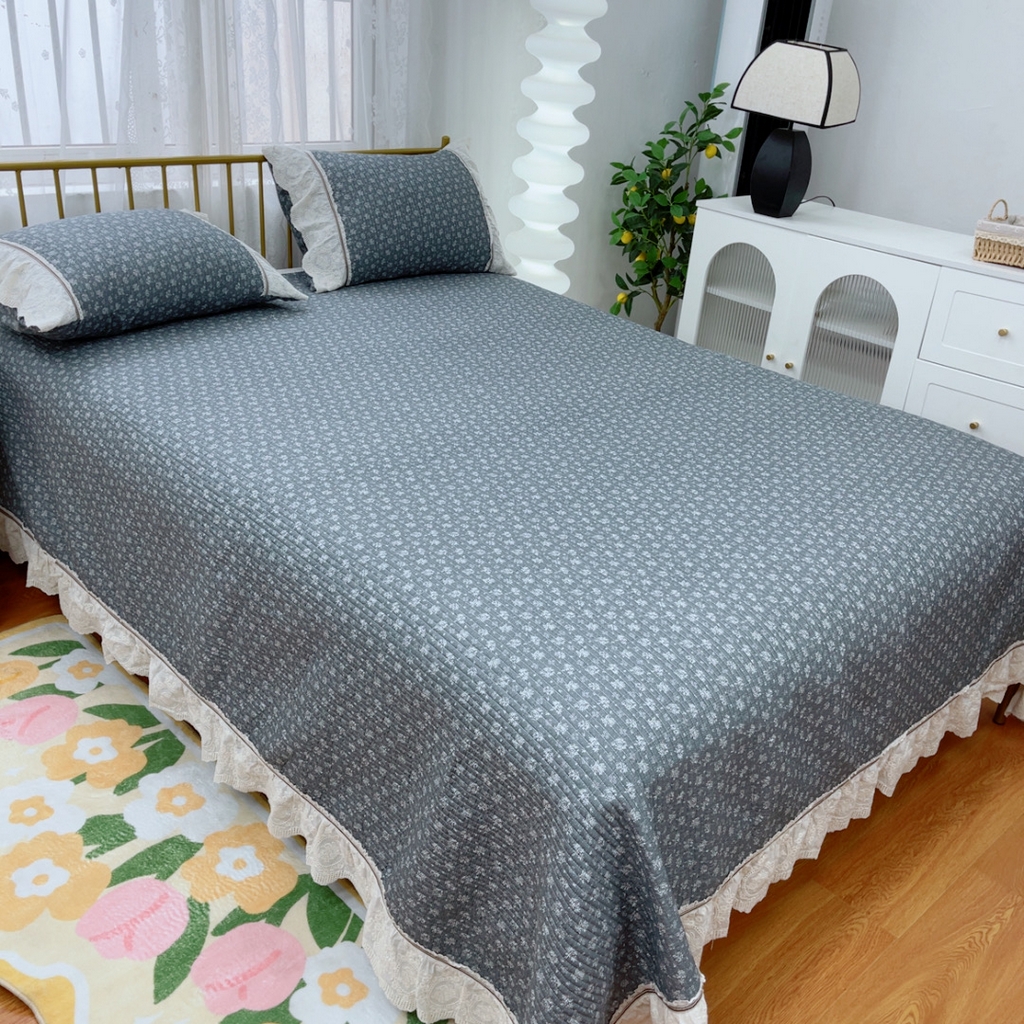 91家纺网 家纺一手货源 找家纺 暖居 2025新款法式13370高密小碎花40支全棉纯棉床盖四件套 艾多利