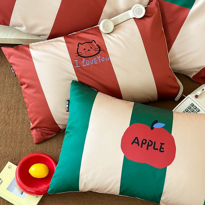 91家纺网 家纺一手货源 找家纺 RYB红黄兰 2025新款孟菲斯系列60s长绒棉刺绣全棉数码印花四件套 马蒂斯小猫