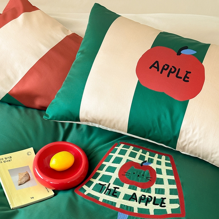 91家纺网 家纺一手货源 找家纺 RYB红黄兰 2025新款孟菲斯系列60s长绒棉刺绣全棉数码印花四件套 马蒂斯小猫