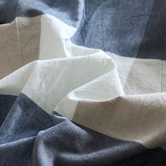 91家纺网 家纺一手货源 找家纺 猪先生2025新款全棉水洗棉旅行隔脏睡袋 蓝白大格