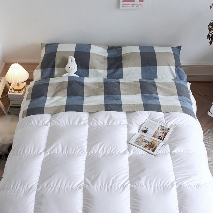 91家纺网 家纺一手货源 找家纺 猪先生2025新款全棉水洗棉旅行隔脏睡袋 蓝白大格