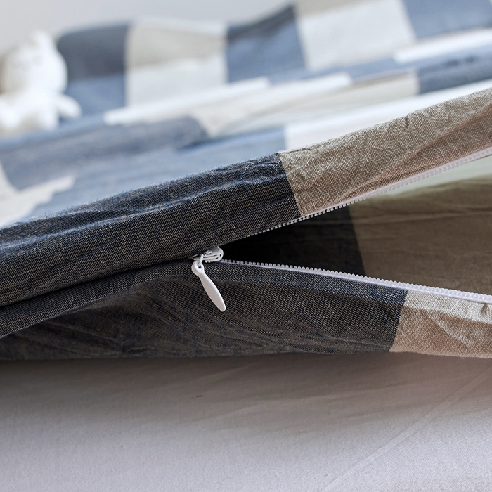 91家纺网 家纺一手货源 找家纺 猪先生2025新款全棉水洗棉旅行隔脏睡袋 蓝白大格