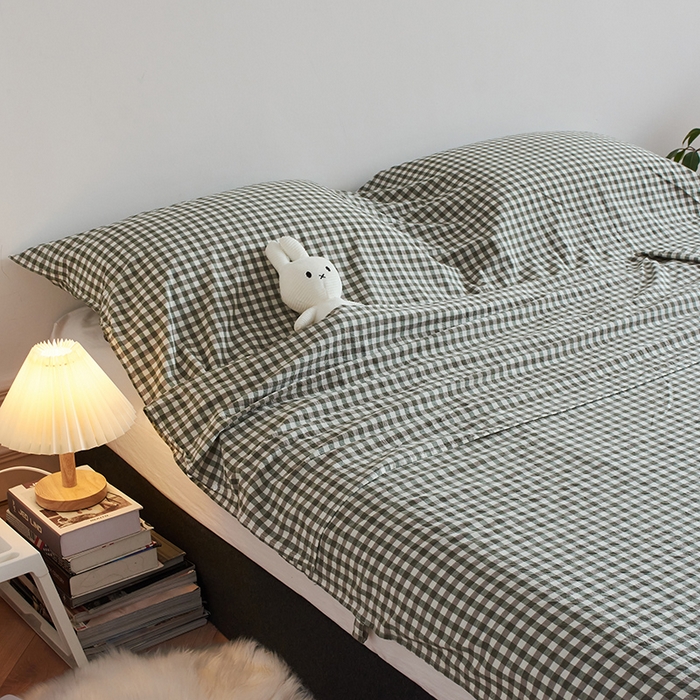 91家纺网 家纺一手货源 找家纺 猪先生2025新款全棉水洗棉旅行隔脏睡袋 绿小格