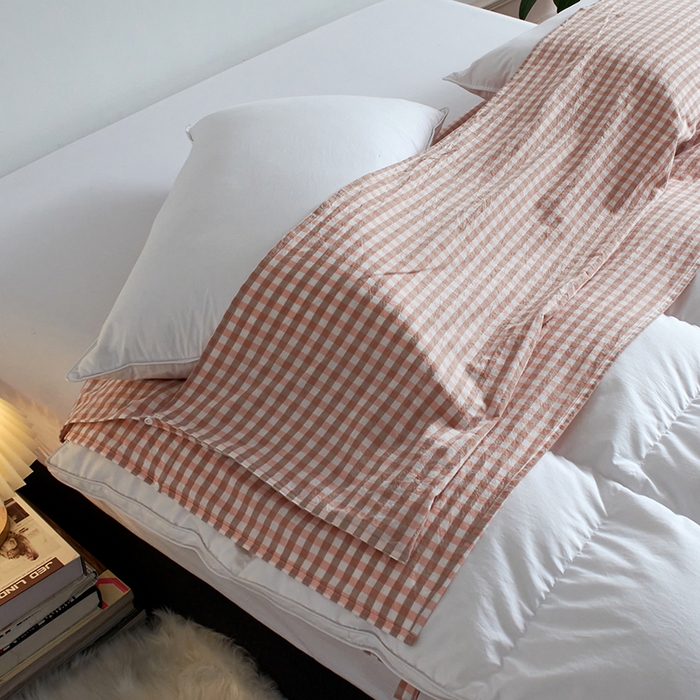 91家纺网 家纺一手货源 找家纺 猪先生2025新款全棉水洗棉旅行隔脏睡袋 蜜粉小格