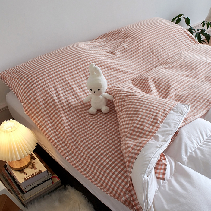 91家纺网 家纺一手货源 找家纺 猪先生2025新款全棉水洗棉旅行隔脏睡袋 蜜粉小格