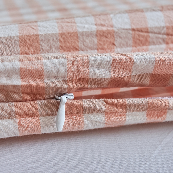 91家纺网 家纺一手货源 找家纺 猪先生2025新款全棉水洗棉旅行隔脏睡袋 蜜粉小格