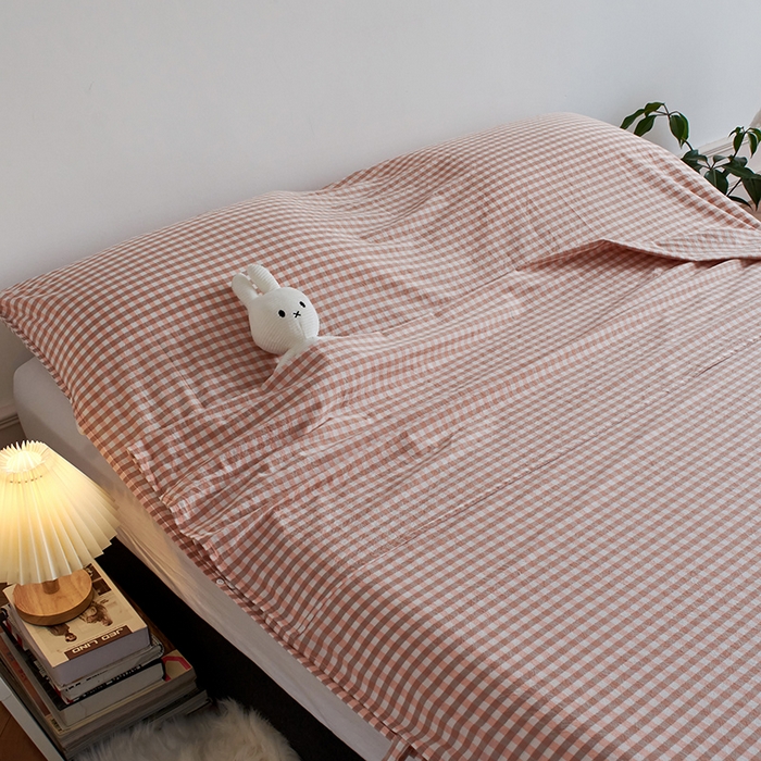 91家纺网 家纺一手货源 找家纺 猪先生2025新款全棉水洗棉旅行隔脏睡袋 蜜粉小格