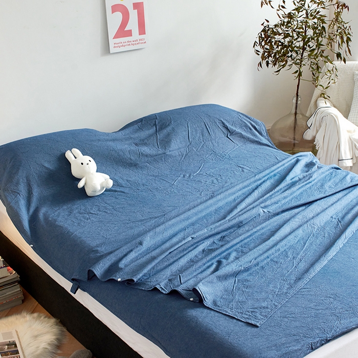 91家纺网 家纺一手货源 找家纺 猪先生2025新款全棉水洗棉旅行隔脏睡袋 牛仔蓝