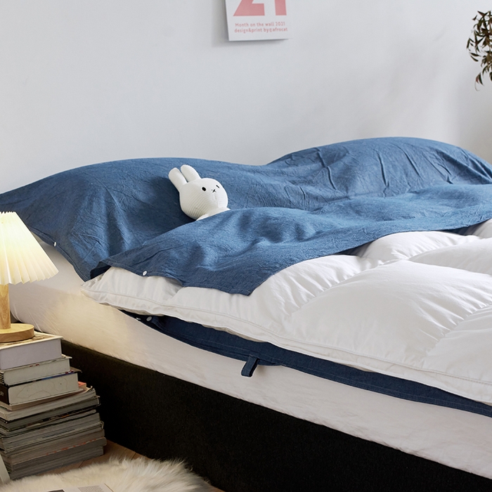 91家纺网 家纺一手货源 找家纺 猪先生2025新款全棉水洗棉旅行隔脏睡袋 牛仔蓝