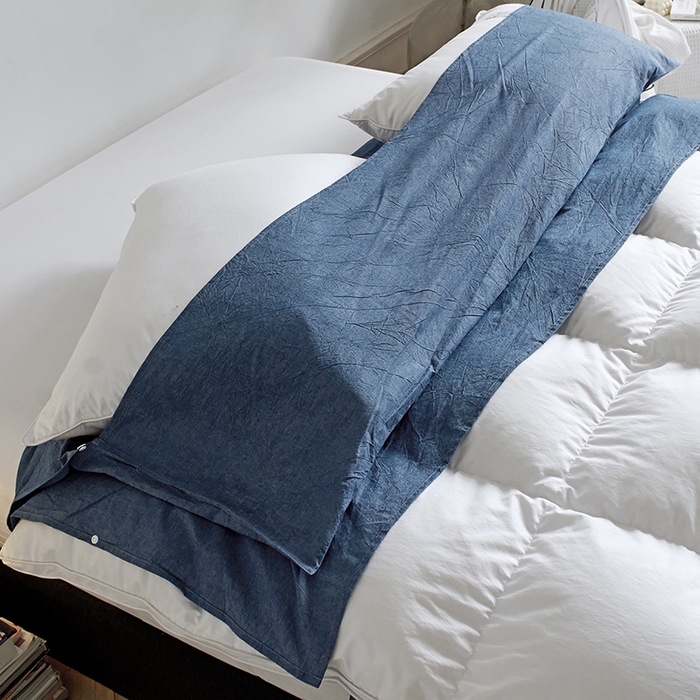 91家纺网 家纺一手货源 找家纺 猪先生2025新款全棉水洗棉旅行隔脏睡袋 牛仔蓝