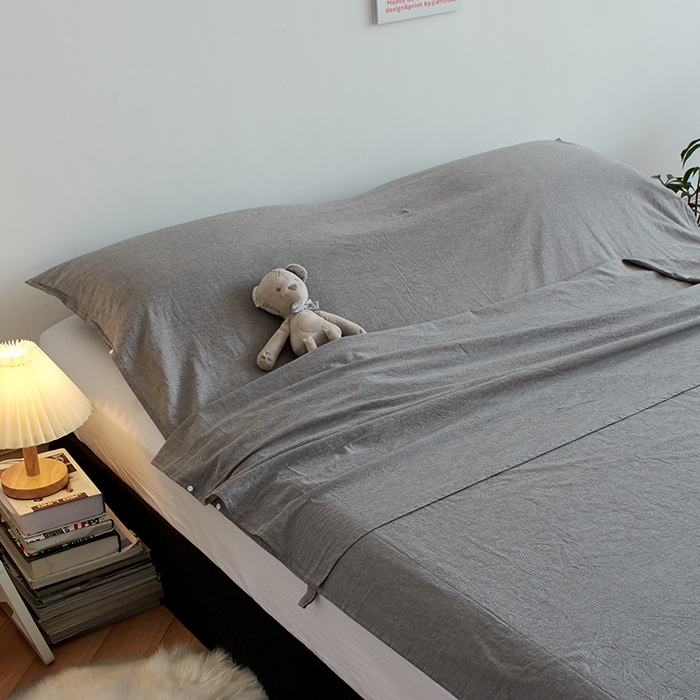 91家纺网 家纺一手货源 找家纺 猪先生2025新款全棉水洗棉旅行隔脏睡袋 浅灰